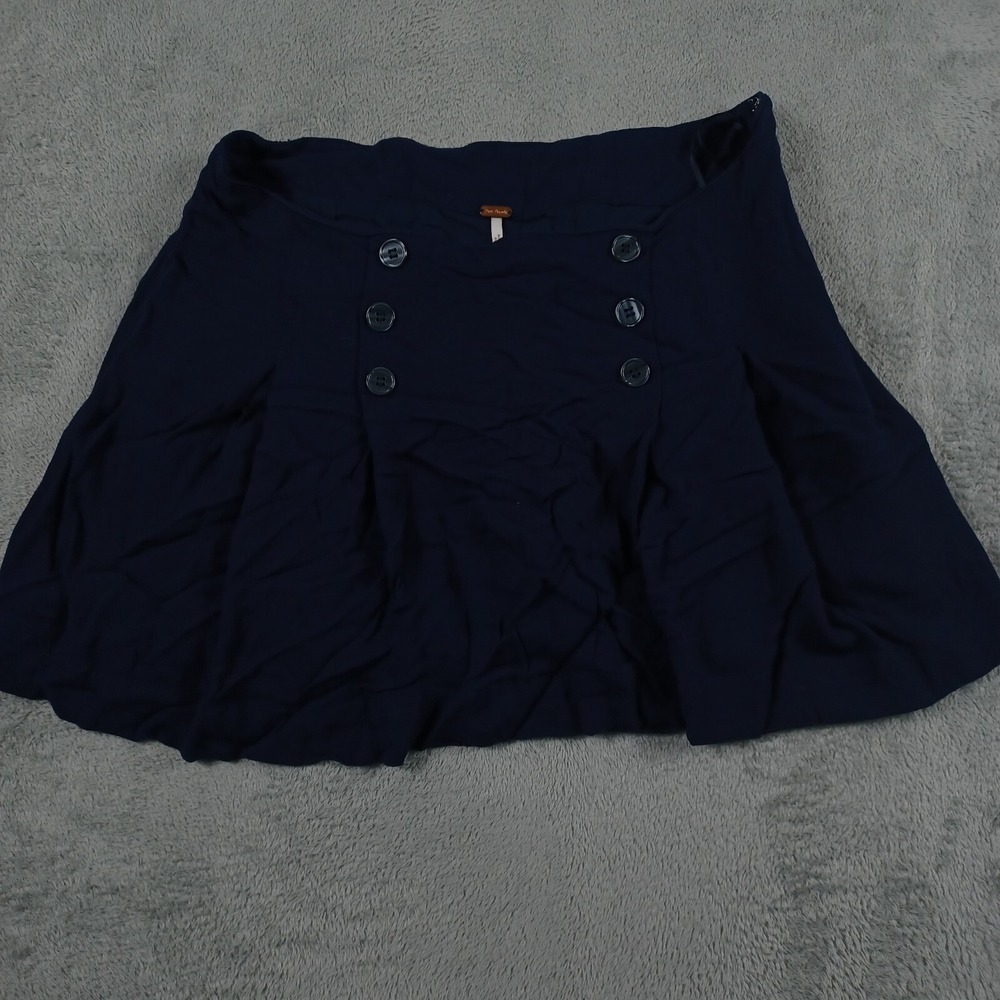 Free People Skirt Womens 6 Blue Mini Babydoll‎ Pull On School Girl